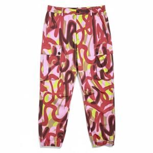 Dsquared2 Graffiti Print Men's Size 48 Pink Red Cargo Pants Joggers $916 Retail